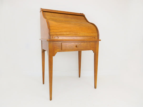 edgebrookhouse - Vintage Petite Oak Roll Top Desk on Tall Tapered Legs