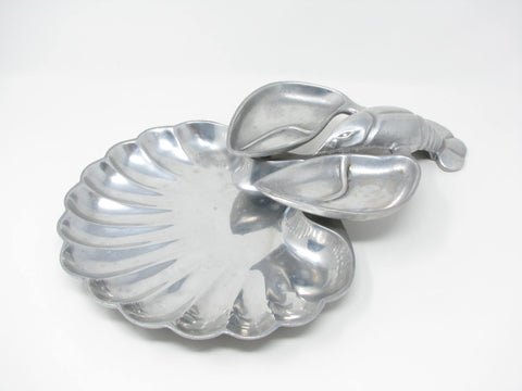 edgebrookhouse - Vintage Pewtarex Petwer Lobster & Shell Serving Dish Made in USA