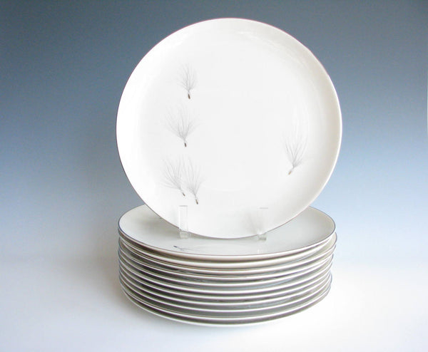 edgebrookhouse - Vintage Pickard Whisper Dinner Plates with Platinum Rim - Set of 12