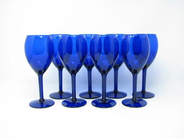 edgebrookhouse - Vintage Pier 1 Cobalt Blue Glass Wine or Water Goblets - 8 Pieces