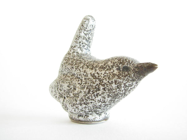 edgebrookhouse - Vintage Pigeon Forge Pottery Black White Speckle Bird Figurine