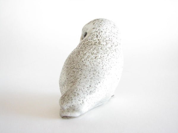 edgebrookhouse - Vintage Pigeon Forge Pottery Black White Speckle Owl Figurine