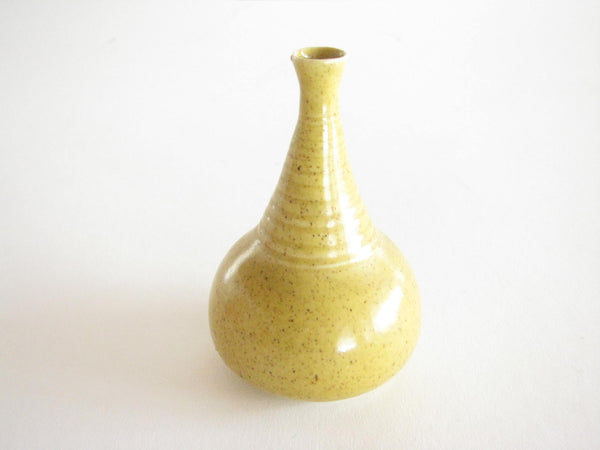 edgebrookhouse - Vintage Pigeon Forge Pottery Petite Yellow Speckle Vase Signed Betty Smelcer
