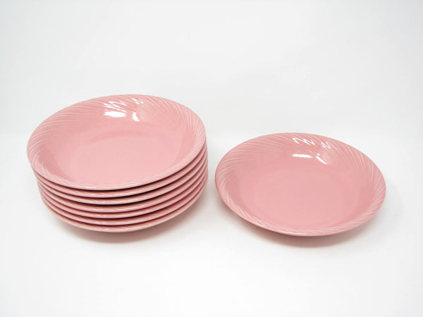 edgebrookhouse - Vintage Pink Stoneware Bowls with Textured Rim - 8 Pieces