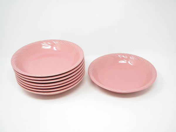 edgebrookhouse - Vintage Pink Stoneware Bowls with Textured Rim - 8 Pieces