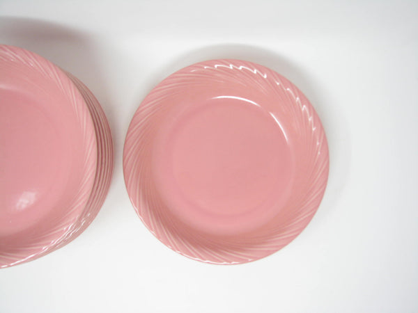 edgebrookhouse - Vintage Pink Stoneware Bowls with Textured Rim - 8 Pieces