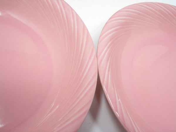 edgebrookhouse - Vintage Pink Stoneware Bowls with Textured Rim - 8 Pieces
