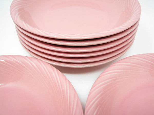 edgebrookhouse - Vintage Pink Stoneware Bowls with Textured Rim - 8 Pieces