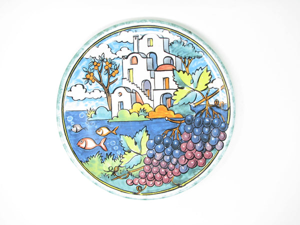 edgebrookhouse - Vintage Pisapia Design & Creations Italy Hand-Painted Pottery Decorative Plate Featuring Ravello
