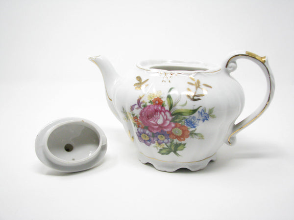 edgebrookhouse - Vintage Porcelain Music Box Teapot with Handpainted Floral Design - Plays Tea for Two