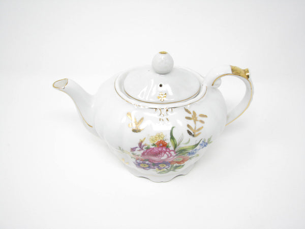 edgebrookhouse - Vintage Porcelain Music Box Teapot with Handpainted Floral Design - Plays Tea for Two