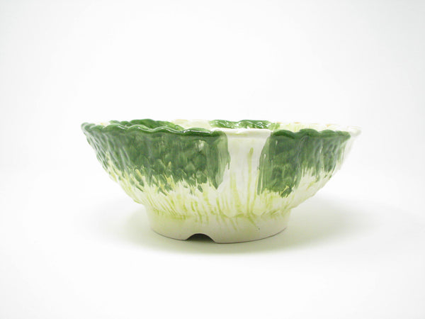 edgebrookhouse - Vintage Portugal Majolica Ceramic Serving Bowl with Embossed Asparagus Stalks