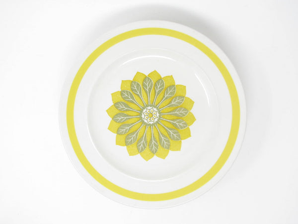 edgebrookhouse - Vintage Premiere Galaxy Japan Salad Plates with Yellow Floral Center Design - 6 Pieces