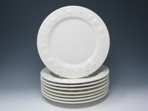edgebrookhouse - Vintage Quadrifoglio White Dinner Plates with Embossed Fruit Rim - 8 Pieces