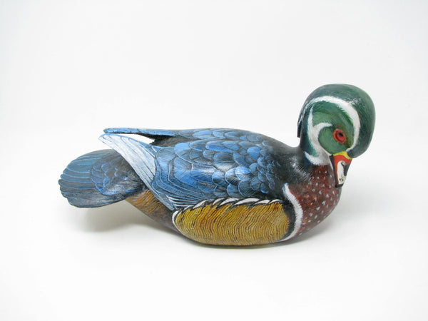 edgebrookhouse - Vintage Realistic Hand-Carved and Painted Carolina Wood Duck Decoy Signed by Artist