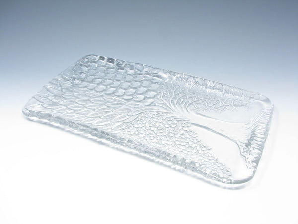 edgebrookhouse - Vintage Riedel Crystal Tree of Life Four Seasons Rectangular Thick Clear Glass Platter Made in Austria