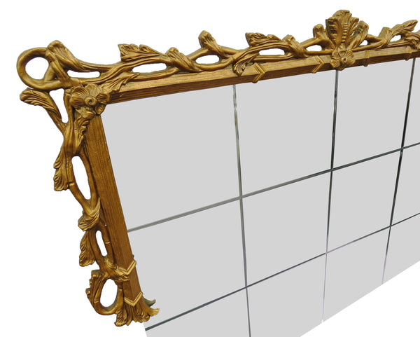 edgebrookhouse - Vintage Rococo Style Over-Mantel Half Frame Mirror With Gold Finish