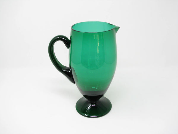edgebrookhouse - Vintage Rossini Empoli Emerald Green Glass Footed Pitcher