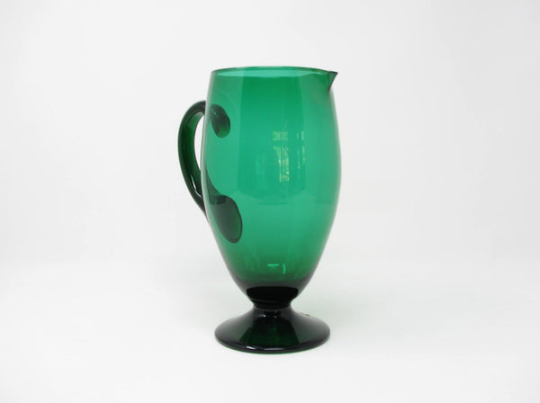 edgebrookhouse - Vintage Rossini Empoli Emerald Green Glass Footed Pitcher