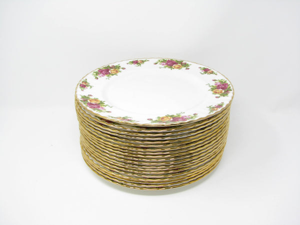 edgebrookhouse - Vintage Royal Albert Old Country Roses England Dinner Plates - 18 Pieces