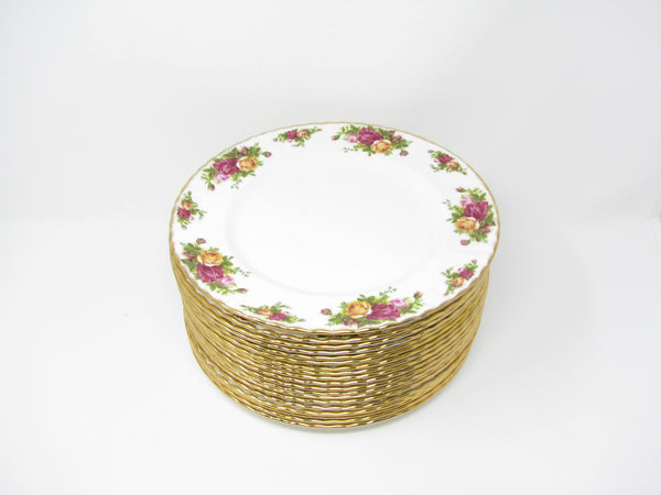 edgebrookhouse - Vintage Royal Albert Old Country Roses England Dinner Plates - 18 Pieces