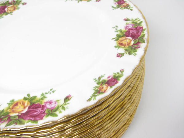 edgebrookhouse - Vintage Royal Albert Old Country Roses England Dinner Plates - 18 Pieces