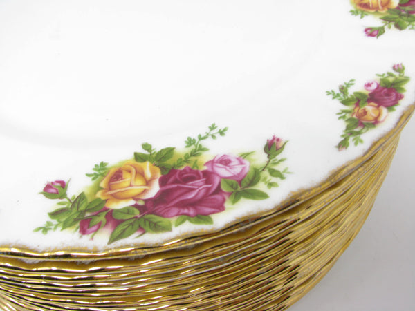 edgebrookhouse - Vintage Royal Albert Old Country Roses England Dinner Plates - 18 Pieces