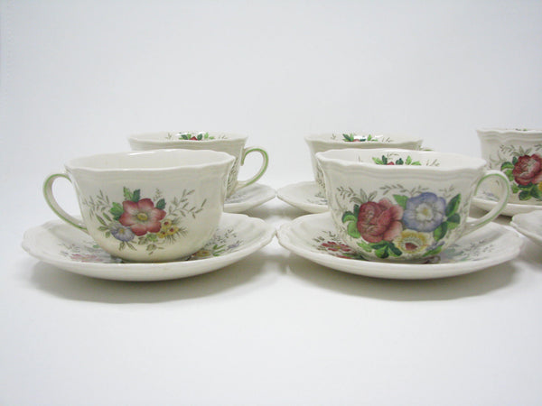 edgebrookhouse - Vintage Royal Doulton Malvern Earthenware Cups & Saucers - 6 Sets