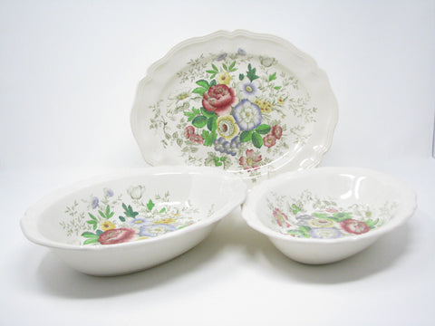 edgebrookhouse - Vintage Royal Doulton Malvern Earthenware Serving Platter and Bowls - 3 Pieces