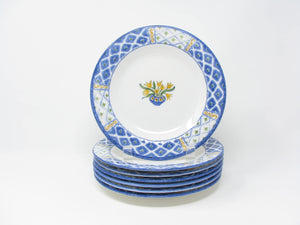 edgebrookhouse - Vintage Royal Doulton Marisol Salad Plates with Floral Center - Set of 7