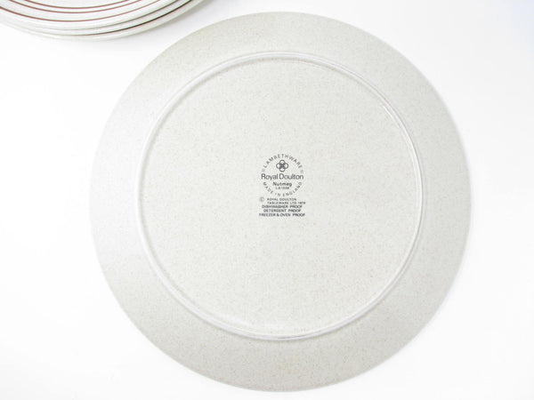 edgebrookhouse - Vintage Royal Doulton Nutmeg Speckled Earthenware Dinner Plates - 4 Pieces