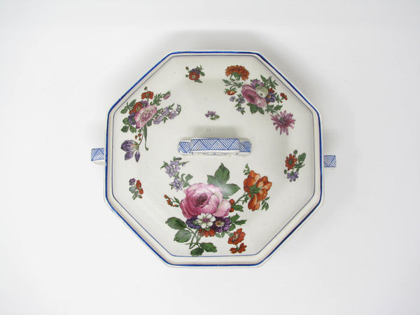 edgebrookhouse - Vintage Royal Doulton Octagon Shaped Lidded Vegetable Serving Dish with Floral Pattern
