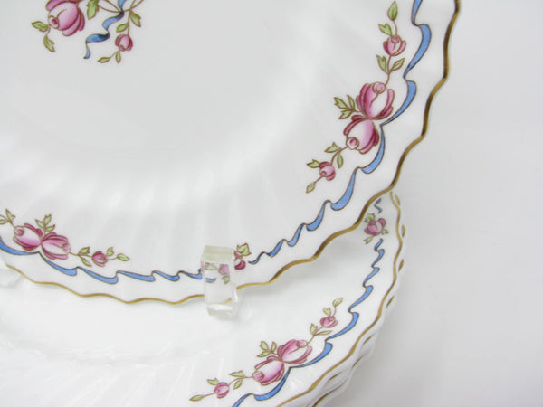 edgebrookhouse - Vintage Royal Doulton The Beverley Bone China Salad Plates with Pink Floral Design Made in England - 6 Pieces