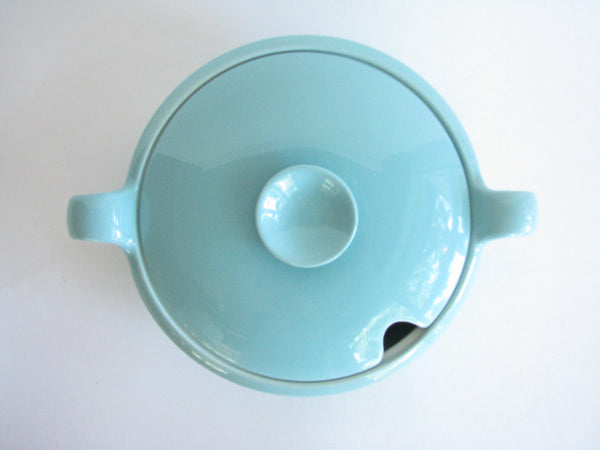 edgebrookhouse - Vintage Royal Goedewaagen Gouda Holland Turquoise Lidded Serving Bowl