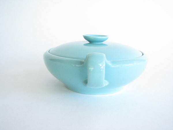 edgebrookhouse - Vintage Royal Goedewaagen Gouda Holland Turquoise Lidded Serving Bowl