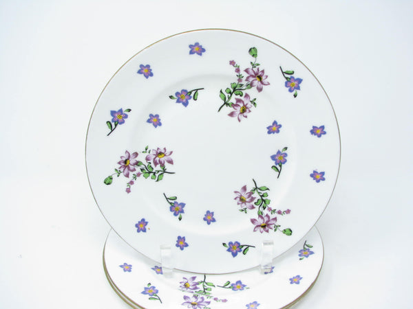 edgebrookhouse - Vintage Royal Victoria England Salad Plates with Violet Floral Design - 3 Pieces
