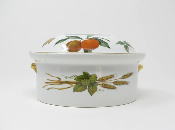 edgebrookhouse - Vintage Royal Worcester Evesham Gold Lidded Casserole with Flat Handle