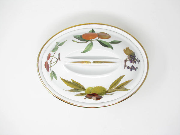 edgebrookhouse - Vintage Royal Worcester Evesham Gold Lidded Casserole with Flat Handle