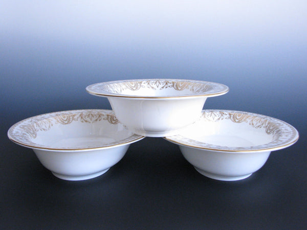 edgebrookhouse - Vintage Royal Worcester Pompadour Gold and White Serving Bowls - Set of 3