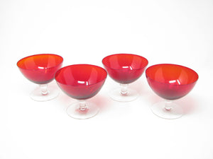 Set of 6 Orange Peel Texture Ice Cream Glasses/sherbet Cups, Heavy Clear Textured  Glass 