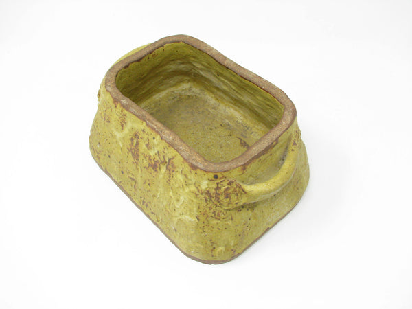 edgebrookhouse - Vintage Rustic Pottery Planter or Handled Vessel by Potter Birthisel Signed