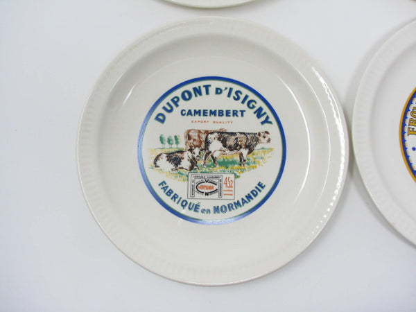 edgebrookhouse - Vintage Saint Amand French Faience Earthenware Fromage de France Cheese Plates - 4 Pieces