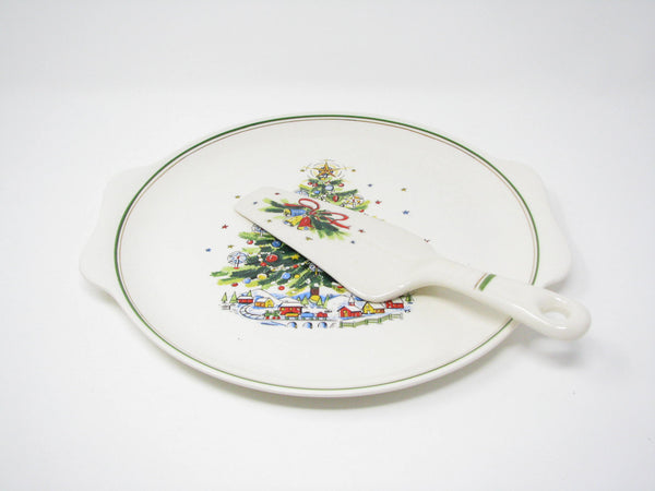 edgebrookhouse - Vintage Salem Christmas Eve Earthenware Dessert Serving Set - 9 Pieces