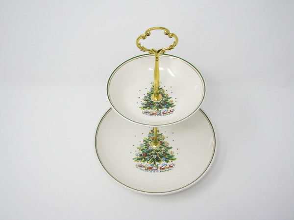 edgebrookhouse - Vintage Salem Christmas Eve Earthenware Dessert Serving Set - 9 Pieces