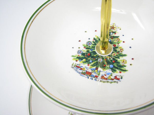 edgebrookhouse - Vintage Salem Christmas Eve Earthenware Dessert Serving Set - 9 Pieces