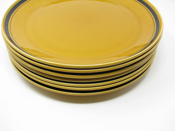 edgebrookhouse - Vintage Salins France Aignan Honey Brown Hand Decorated Charger Plates - 7 Pieces