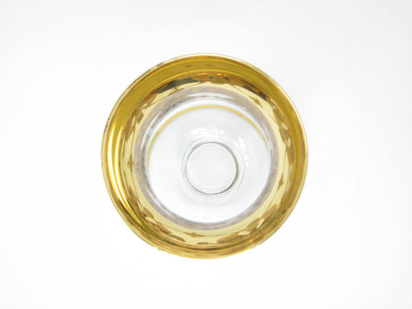 edgebrookhouse - Vintage Same Cristallerie Italy Glass and 24K Gold Encrusted Large Footed Vase