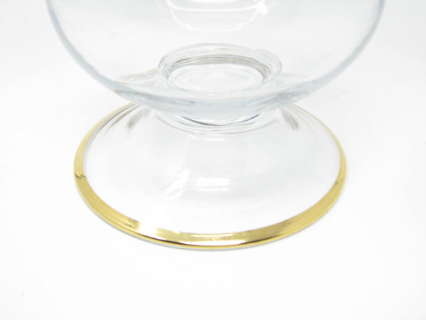 edgebrookhouse - Vintage Same Cristallerie Italy Glass and 24K Gold Encrusted Large Footed Vase