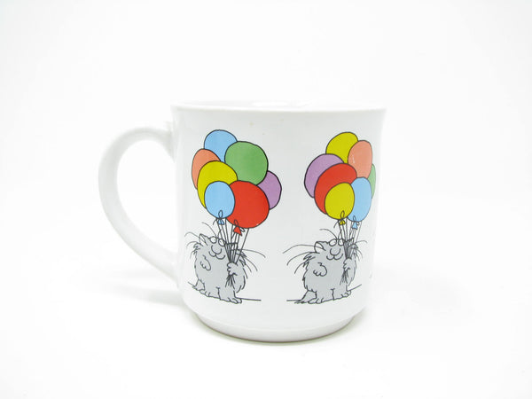 edgebrookhouse - Vintage Sandra Boynton Cats Holding Balloons Ceramic Mug