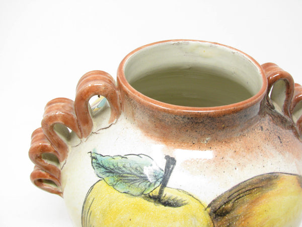 edgebrookhouse - Vintage Mayolica Santa Rosa Folk Art Mexican Majolica Pottery Lidded Urn or Jar with Fruit Decoration